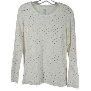 Aerie Lounge Top Best T Long Sleeve White Star Print Size M Soft Lightweight Tee